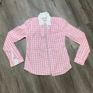 Abercrombie kids pink button down shirt